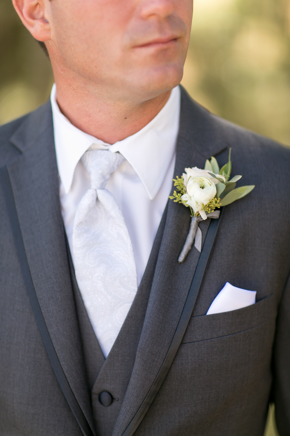 Ranunculus Boutonniere at Croad Vineyard Wedding by Paso Robles Wedding Florist Flowers By Denise 