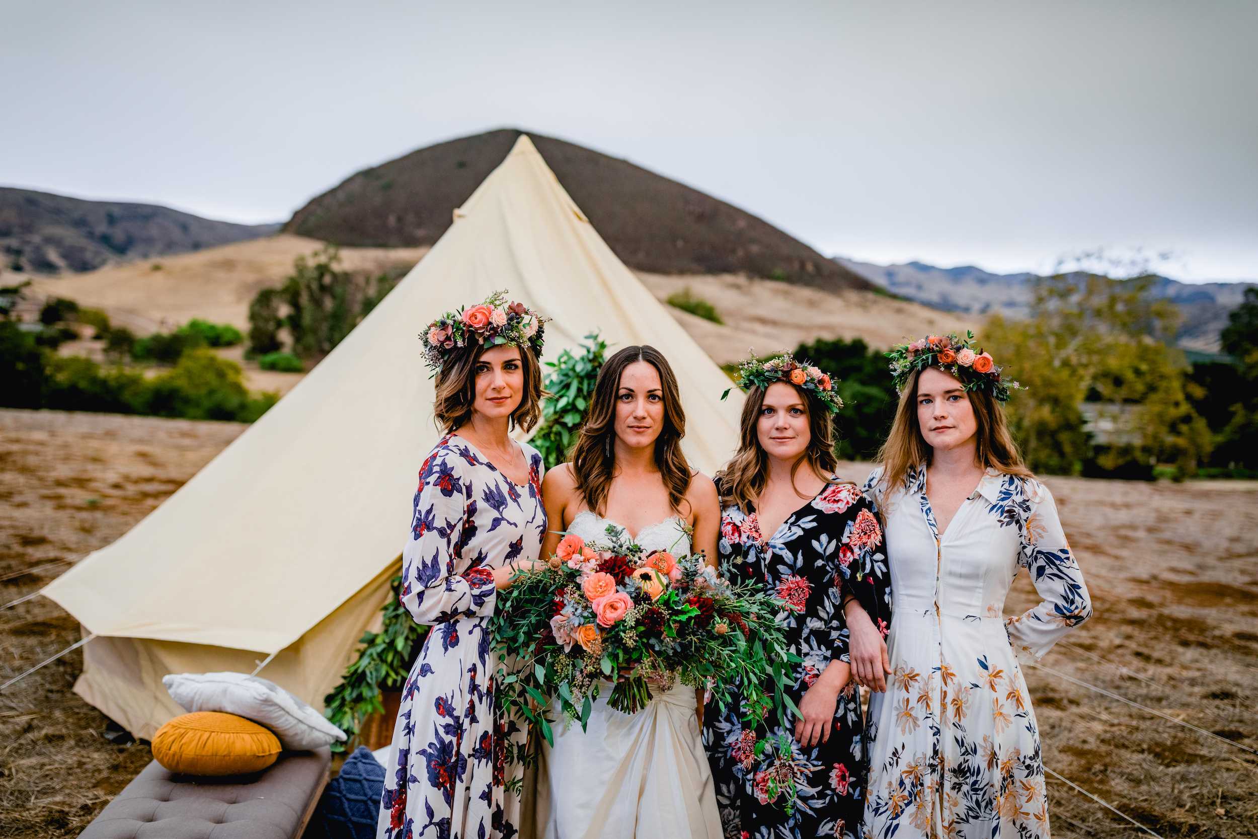 Flying Caballos wedding party in SLO wine country