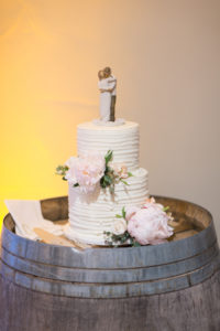 Peony Wedding Cake at Croad Vineyard Wedding by Paso Robles Wedding Florist Flowers By Denise