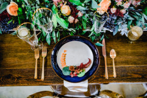 The Flying Caballos Ranch in San Luis Obispo garland centerpiece by San Luis Obispo florist Flowers by Denise