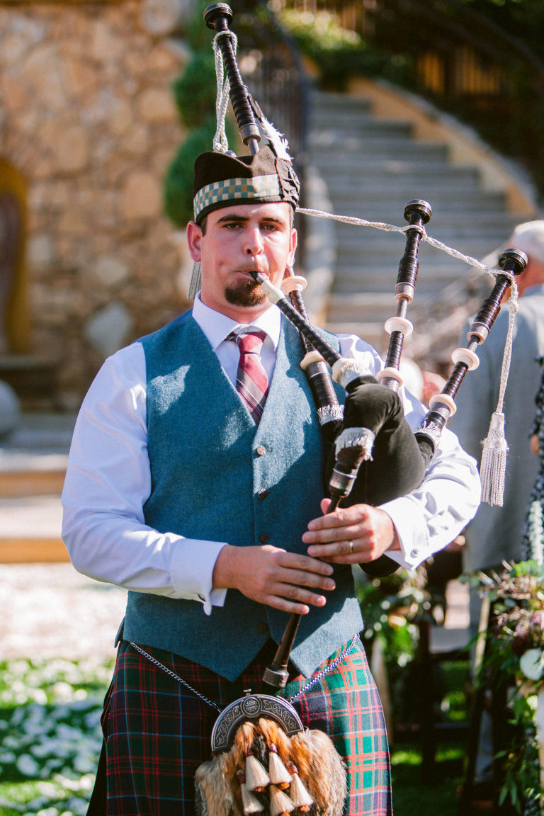 Bag pipes at Paso Robles wedding ceremony