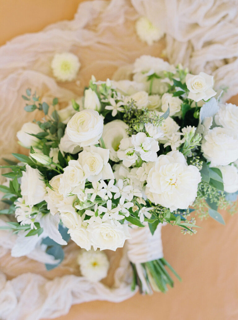 bridal bouquet of white flowers